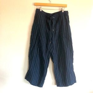 Athleta Wide Leg Cropped Linen Pants Size 10